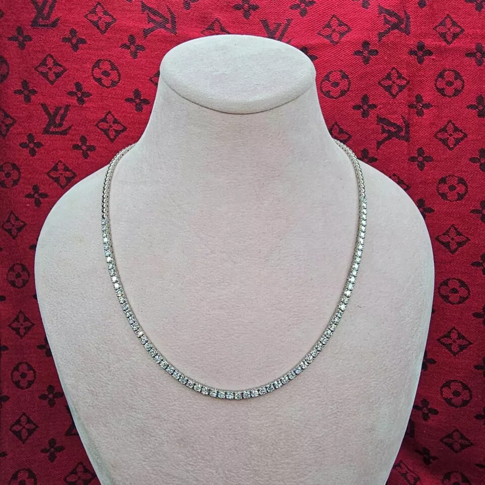 קולייר טניס חצי שיבוץ 5 קראט 27 יהלומים משובצים