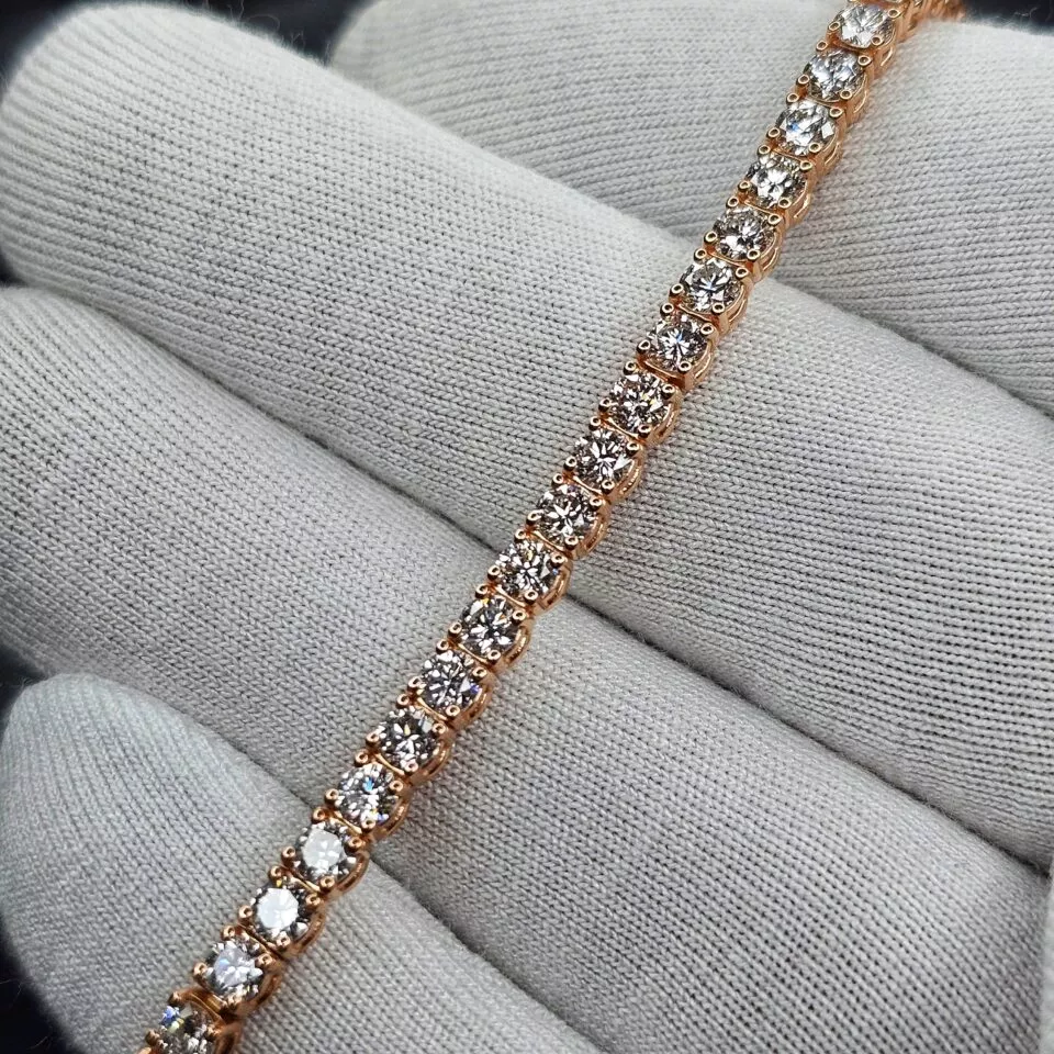 צמיד טניס רוז 6 קראט משובץ 54 אבנים יהלומי מעבדה